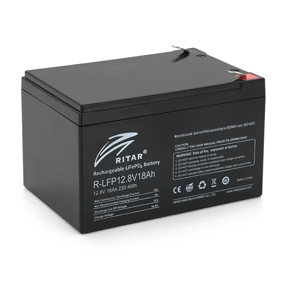 Акумуляторна батарея Ritar LiFePO4 12,8V 18Ah 230.4WH BMS9A@4SS ( 150 x 98 x 95 (100) )