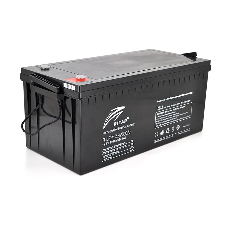 Акумуляторна батарея з bluetooth Ritar LiFePO4 12,8V 300Ah 3840Wh BMS100@4S( 522 х 240 х 219 (224) )