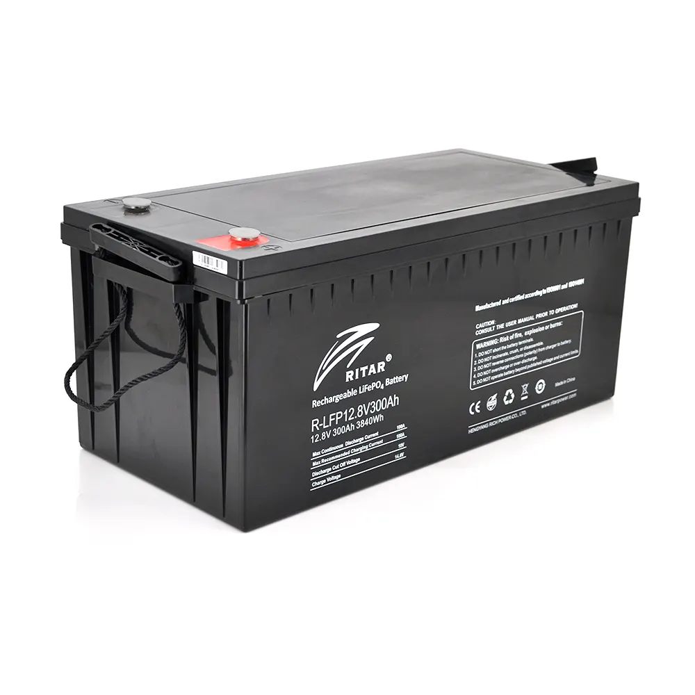 Акумуляторна батарея з bluetooth Ritar LiFePO4 12,8V 300Ah 3840Wh BMS100@4S( 522 х 240 х 219 (224) )