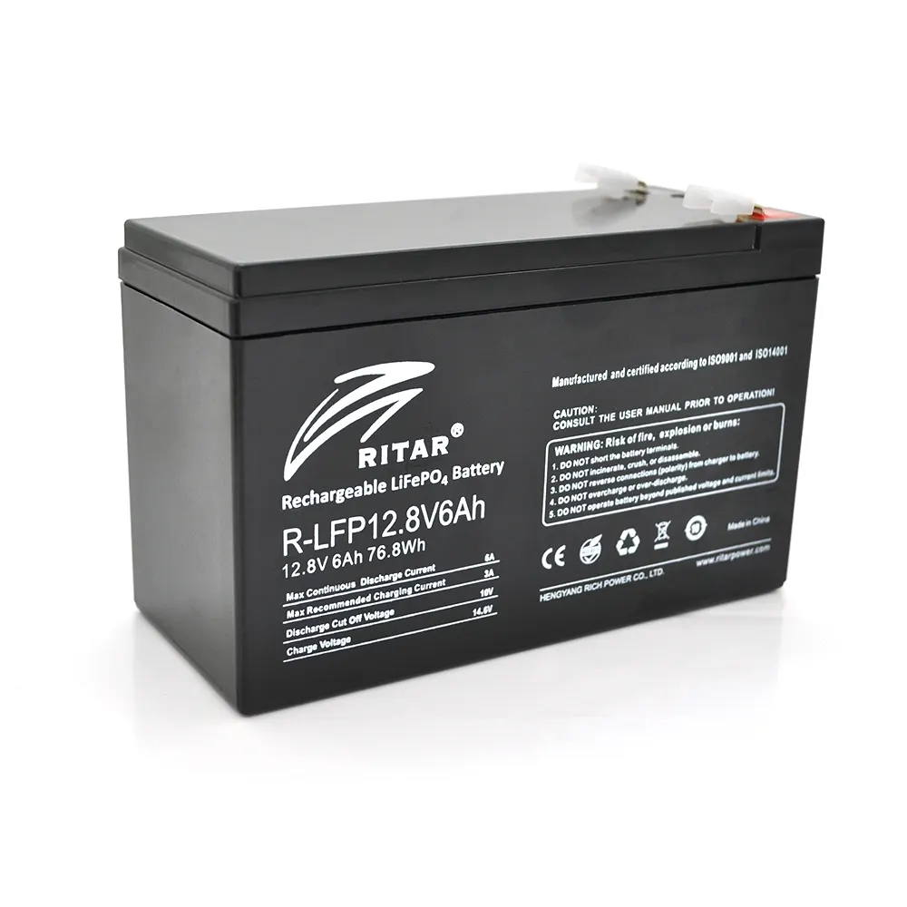 Аккумуляторная батарея Ritar LiFePO4 12,8V 6Ah (76,8Wh) BMS3A@4S ( 150 x 65 x 95 (100)