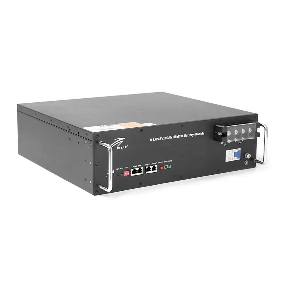 Акумуляторна батарея Ritar LiFePO4 48V 100Ah 4800Wh BMS100@15S для монтажу у стійку ( 442 x450 х 175 )