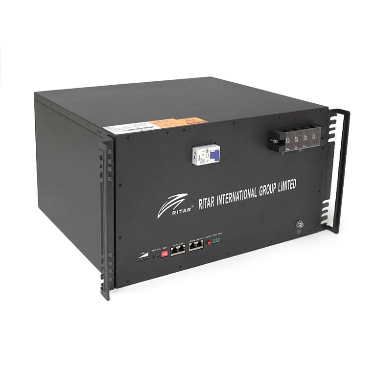 Акумуляторна батарея Ritar LiFePO4 51.2V 150Ah 7680Wh BMS100A@16S для монтажу у стійку ( 495 x423 х 265 )