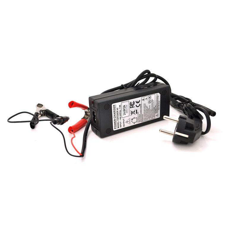 Зарядний пристрій Merlion для акумуляторів LiFePO4 12V(14,6V),4S,2A-24W + крокодили,OEM