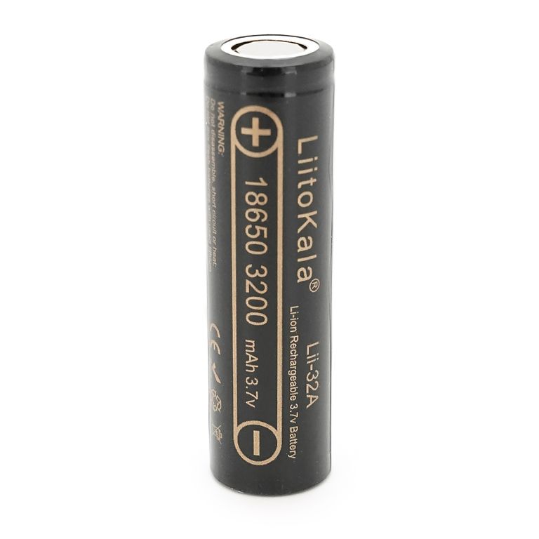 Акумулятор 18650 Li-Ion LiitoKala Lii-32A, 3200mAh (3050-3350mAh), 3.7V (2.75-4.2V), Black, PVC BOX