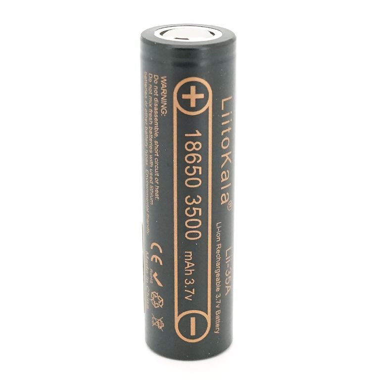 Акумулятор 18650 Li-Ion LiitoKala Lii-35A, 3500mah (3550-3650mah, 3.7V (2.75-4.2V), Black, PVC BOX