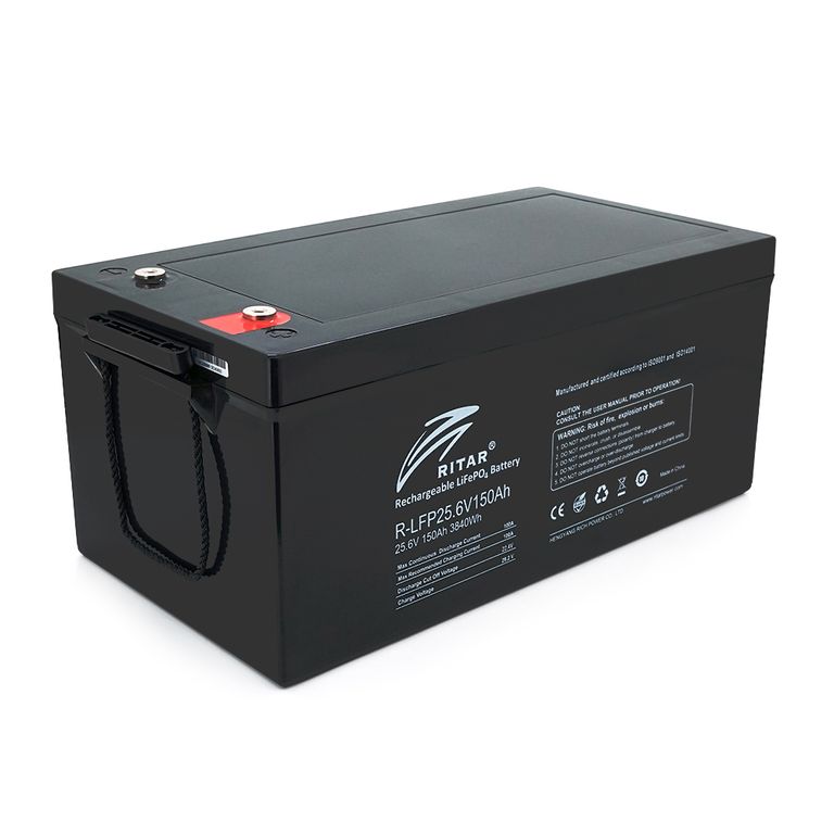 Акумуляторна батарея Ritar LiFePO4 25,6V 150Ah BMS100A@8S (522 х 240 х 219)