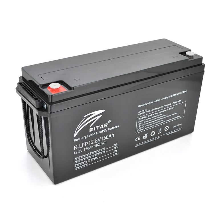 Акумуляторна батарея з bluetooth Ritar LiFePO4 12,8V 150Ah 1920Wh BMS75A@4S (483 x 170 x241)