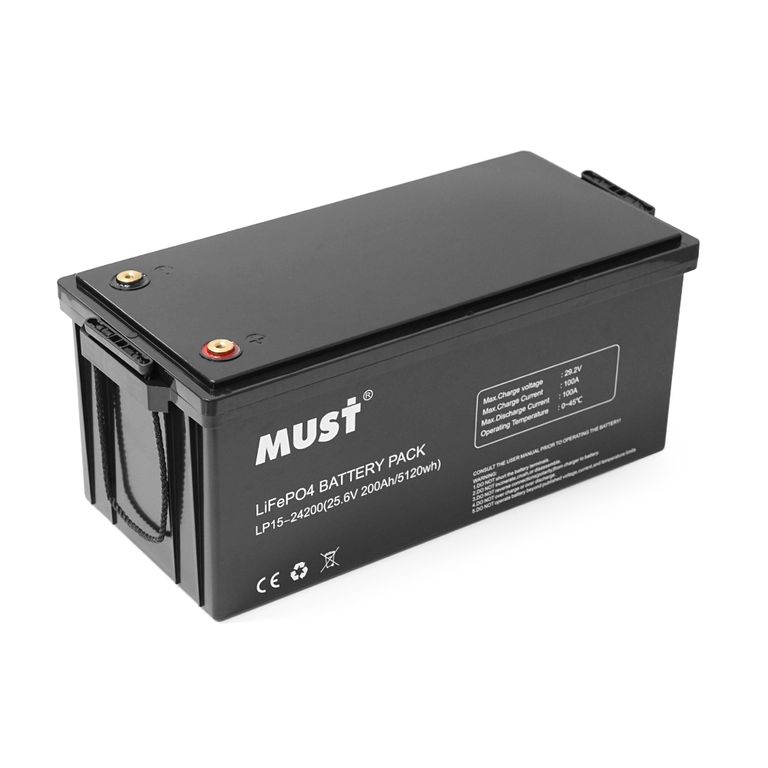 Літієва батарея LiFePO4 Must LP15-24200, 25.6В 200Аг 5.12 кВт·год, BMS 100A