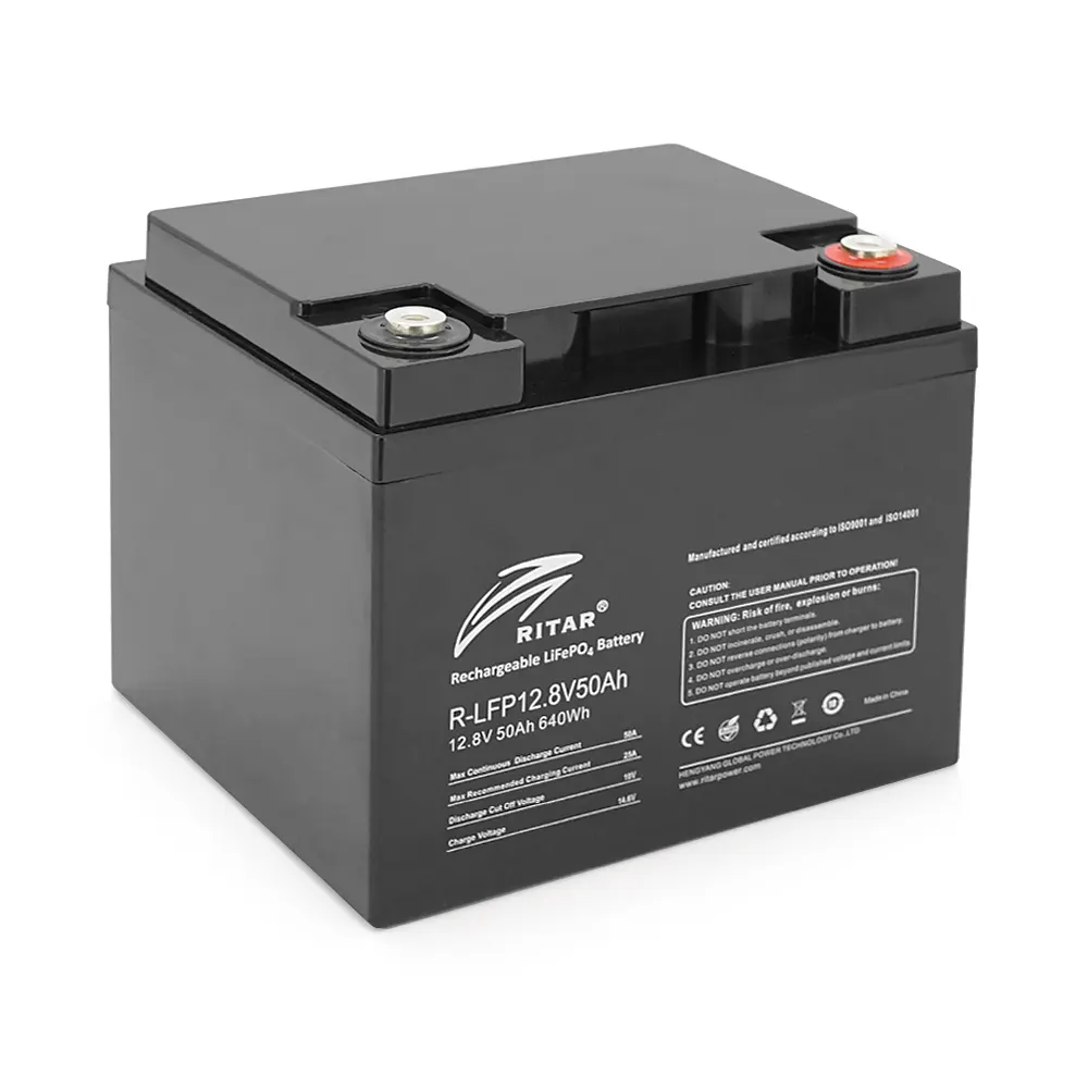 Акумуляторна батарея Ritar LiFePO4 12,8V 50Ah 640Wh BMS25@4S (198х166х169 мм), 6.5kg