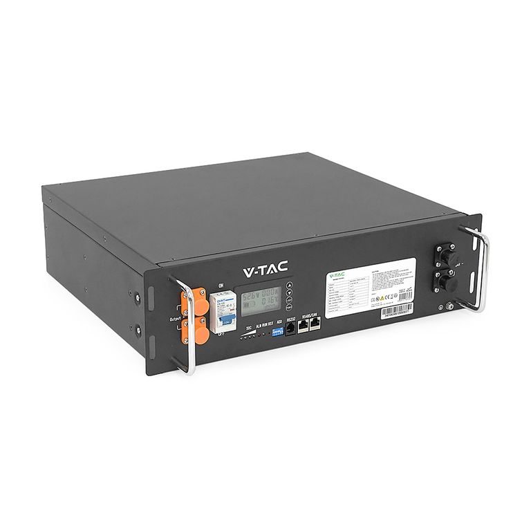 Літій-залізо-фосфатний акумулятор (рековий) V-TAC CEI-021 / VT48100E-P2, LiFePO4 51.2В 100Аг, 5.12 кВт·год