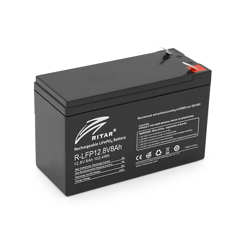 Аккумуляторная батарея Ritar LiFePO4 12,8V 8Ah BMS4A@4S (150 x 65 x 95 (100) ) 1.0kg