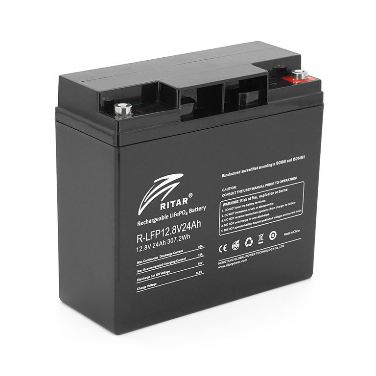 Аккумуляторная батарея Ritar LiFePO4 12,8V 24Ah BMS2P4S ( 180 x 165 x 73 (160) ),3,0kg