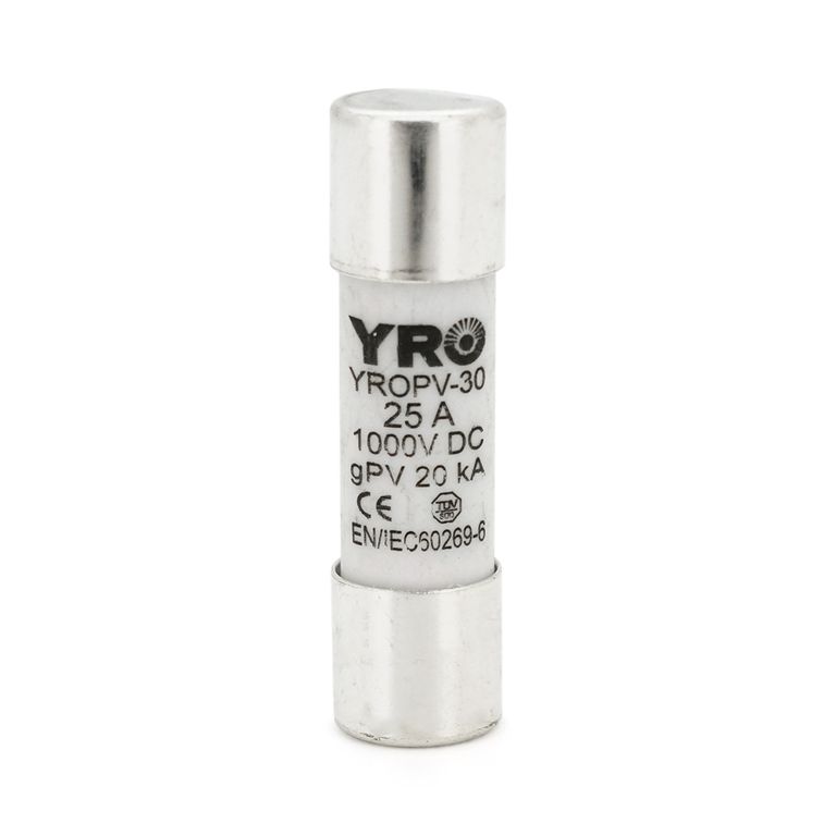 Плавкий запобіжник YRO YROPV-30, 25A, DC 1000V, 10×38mm