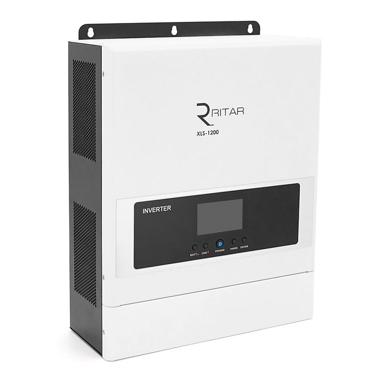 Гібридний інвертор RITAR XLS-1200, 1000W / 1200VA, 12V, струм заряду 10-20-40A, INV135-265V (UPS180-265V), MPPT (40А, 17-100 Vdc4), 3