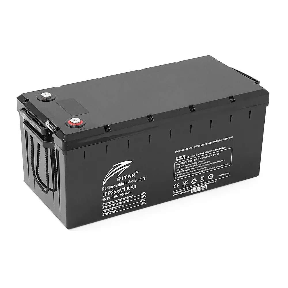 Акумуляторна батарея Ritar LiFePO4 25,6V 100Ah з Bluetooth, 2560Wh BMS100A@8S ( 522 х 240 х 219 (224) ), 22kg