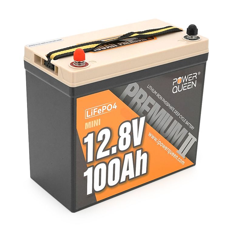 Літій-залізо-фосфатний акумулятор Power Queen P12V100-PREM-16-A60-DE, LiFePO4 12.8В 100Аг Mini, 1.28 кВт·год