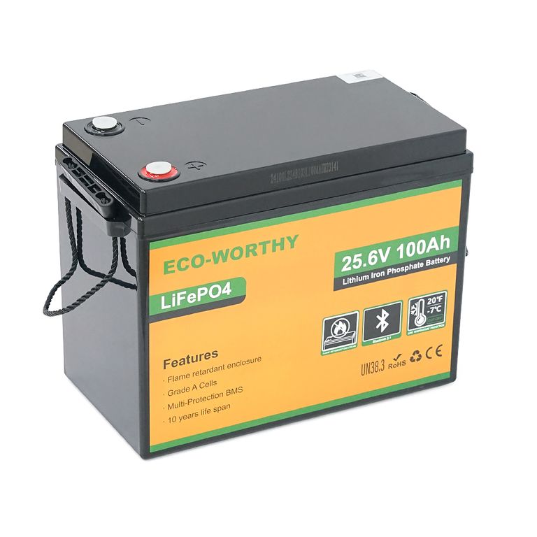 Акумулятор Eco-Worthy LiFePO4 25.6В 100Ah, 2.56 кВт·год
