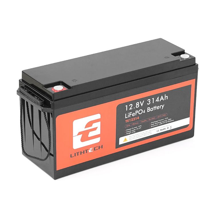 Акумулятор LITHTECH TE12314BH LiFePO4 12,8 В 314 А·год з Bluetooth, 4,02 кВт·год, BMS 200 А@4S, 6000 циклів