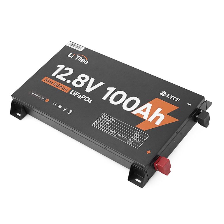 Літієва батарея LiFePO4 Li-TIME L12V100-100-SLIM-LTCP-4, 12.8V 100Ah, 1280Wh, металевий корпус