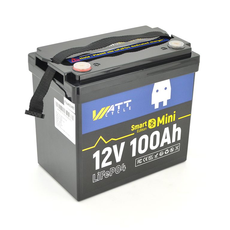 Літієва батарея LiFePO4 WattCycle WT12V100AH100MINIBT, 12.8V 100Ah, 1.28kWh, Bluetooth