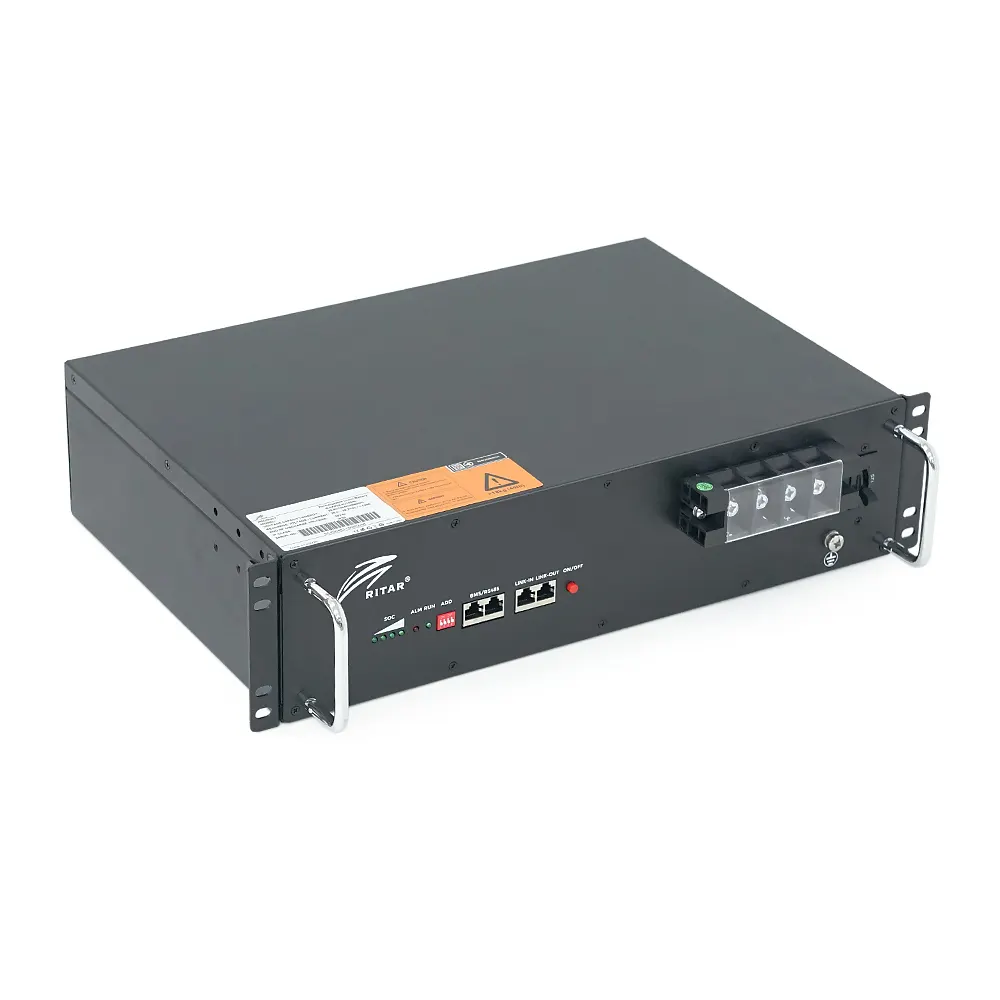 Акумуляторна батарея Ritar LiFePO4 25,6V 100Ah с Bluetooth, 2560Wh BMS100@8S для монтажу в стійку ( 522 х 240 х 219 (224) ), 23kg