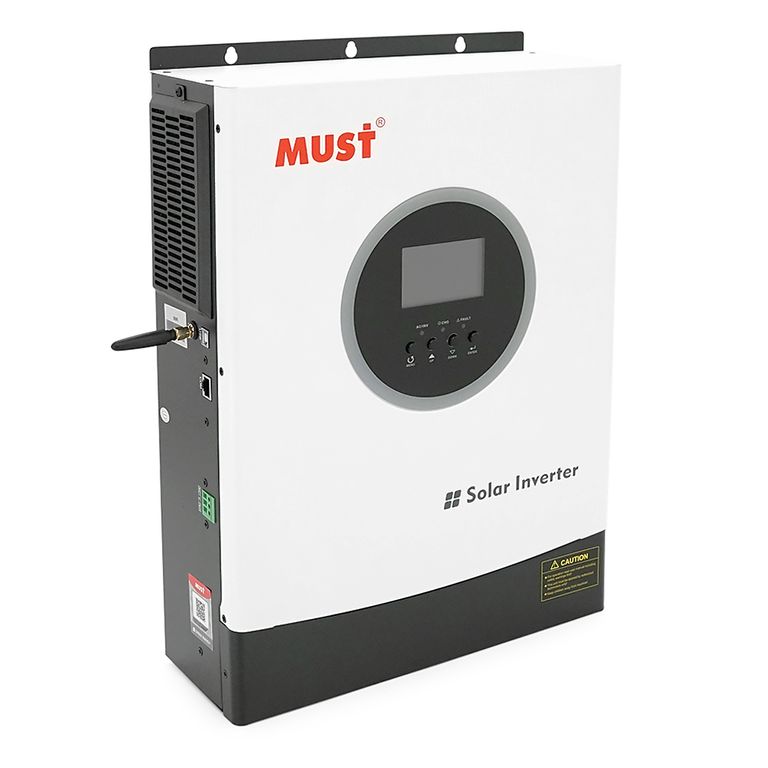 Гібридний інвертор MUST PV18-3624PREM, 3600W, 24 В, струм заряду AC 60 А / PV 100 А, 170-280 В, Wi-Fi, USB, RS485, CAN, MPPT (100 А, 60-360 В постійного струму), 318×454×122 мм, 7,8 кг
