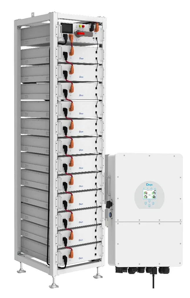 Комплект Deye високовольтний 50 кВт 60 кВт*год HP3 (Інвертор SUN-50K-SG01HP3-EU-BM4 + 12шт. АКБ BOS-G )