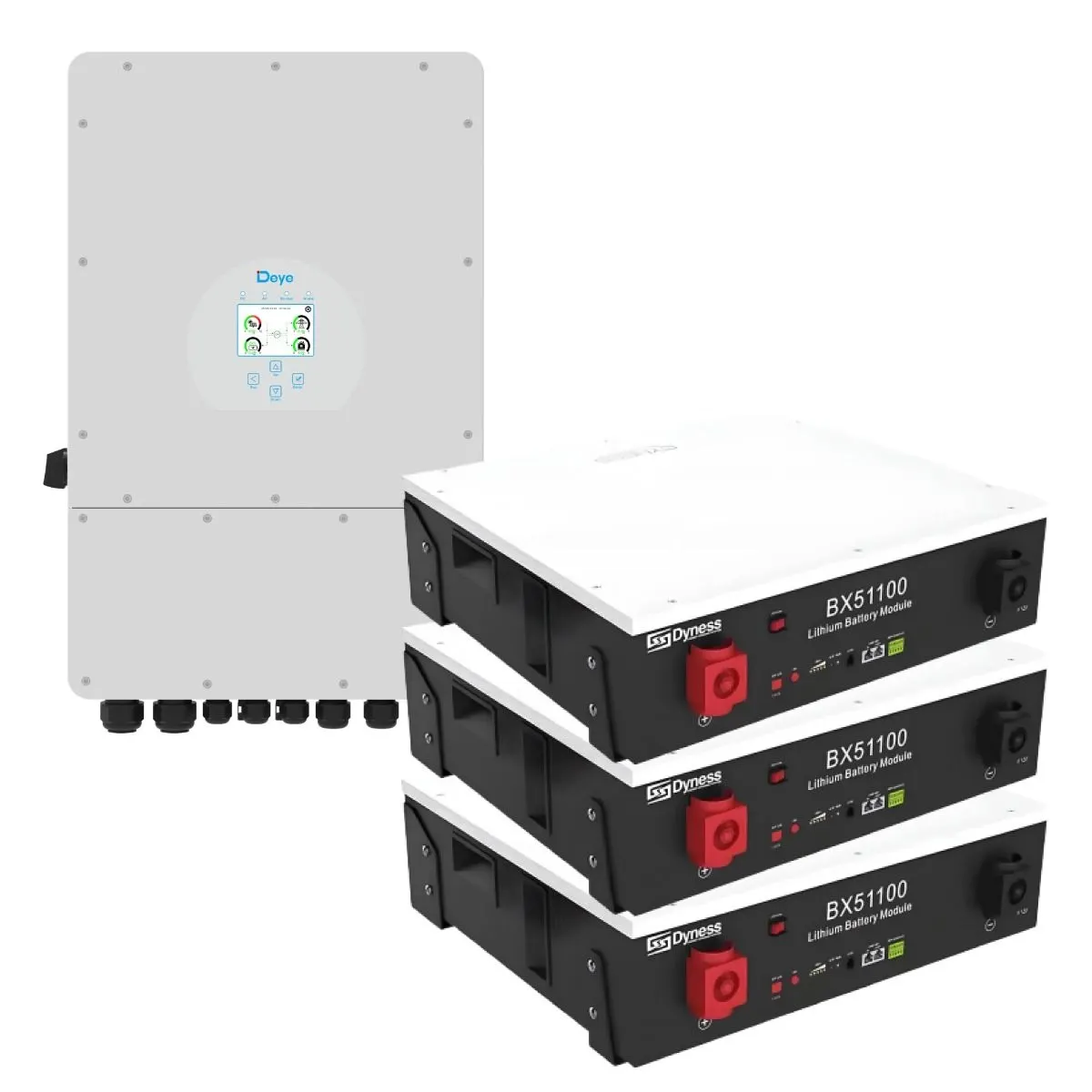 Комплект Deye-Dyness 12 кВт 15 кВт*год LP3 (Інвертор SUN-12K-SG04LP3-EU + 3 шт.АКБDyness BX51100)