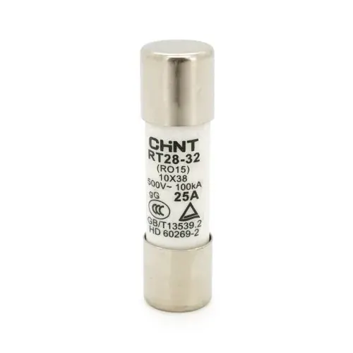 Плавкий запобіжник CHINT RT28-32 (RO15), 25A, AC 500V, 10×38mm